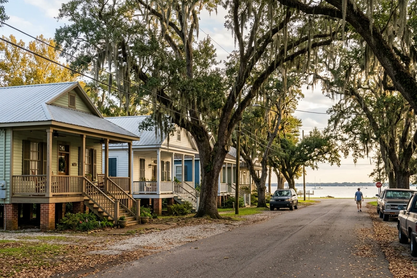 Raised homes near the Lake Pontchartrain lakefront
